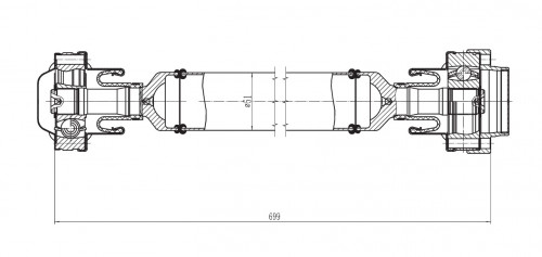 Карданный вал передний в сборе для автомобилей Suzuki Grand Vitara (05-) 2.4i (4WD)