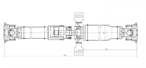 Карданный вал в сборе для автомобилей Renault Duster (10-)/Kaptur (16-)/Nissan Terrano (14-) (с усиленной крестовиной 64x25) задний