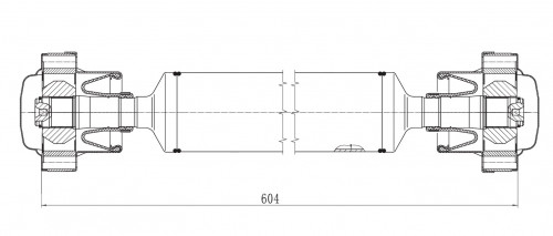Карданный вал в сборе для автомобилей Mercedes-Benz M-Class II W164 (05-)/GL-Class I X164 (06-)/R-Class W251 (06-) передний
