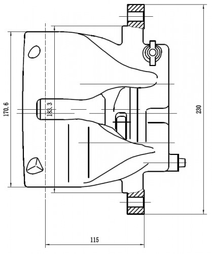 Суппорт тормозной для автомобилей Mercedes Sprinter (06-)/Classic (13-) задний правый d=48мм