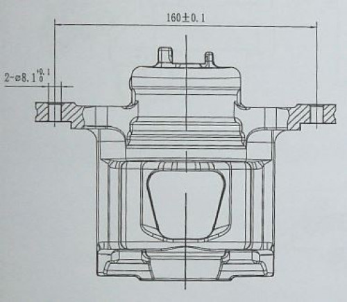 Суппорт тормозной для автомобилей Chevrolet Aveo T200 (02-)/T250 (06-)/T255 (08-) передний правый d=52мм