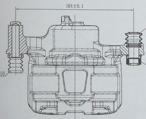 Суппорт тормозной для автомобилей Hyundai Accent (99-)/Getz (02-) передний правый d=54мм