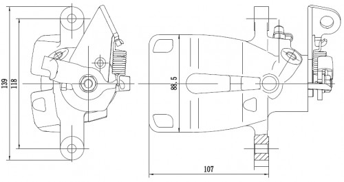 Суппорт тормозной для автомобилей Renault Scenic I (96-)/Megane I (95-) задний левый d=34мм