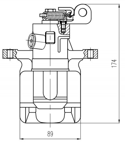Суппорт тормозной для автомобилей Citroen Xsara Picasso (99-) / Berlingo (00-) / II (08-) / Peugeot Partner (96-) / (08-) задний правый d=38мм