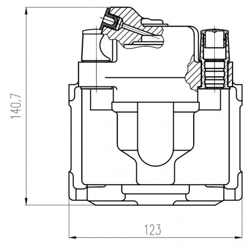 Суппорт тормозной для автомобилей Mercedes Sprinter (95-) / (00-) / VW LT (96-) задний левый d=45мм