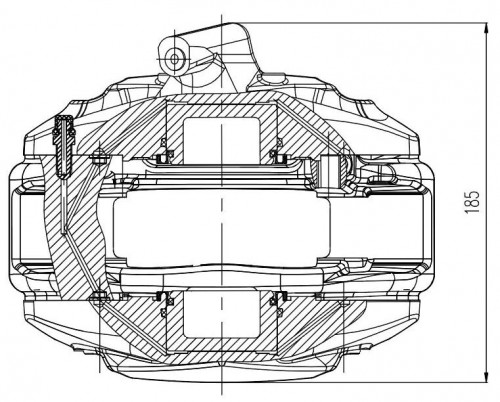Суппорт тормозной для автомобилей Mercedes C W203 (00-) (тормозная система Brembo) передний правый d=57мм (диск 28мм)