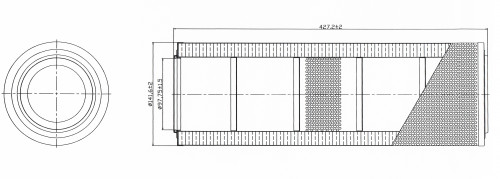 Фильтр гидравлики для спецтехники Caterpillar 300/500-series/5090B/M325D h427 d142