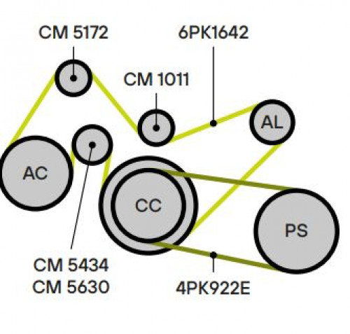 Ролик привод. ремня для автомобилей Ford Transit (00-)/Transit (06-)/Transit (13-)/Peugeot Boxer (06-)/Citroen Jumper (06-) 2.0TDCi/2.2TDCi (опорный) гладкий (25x65) (CM 1011)