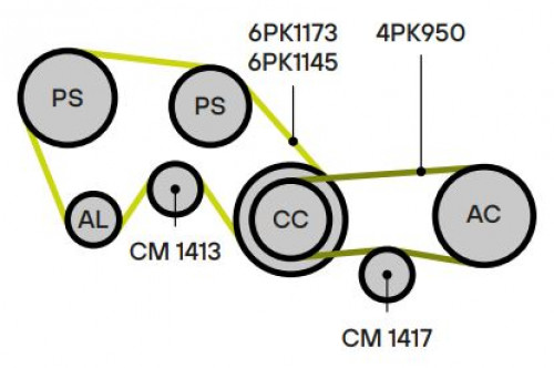 Ролик приводного ремня для автомобилей Infiniti FX (02-) 3.5i (натяжной) компрессора (CM 1417)