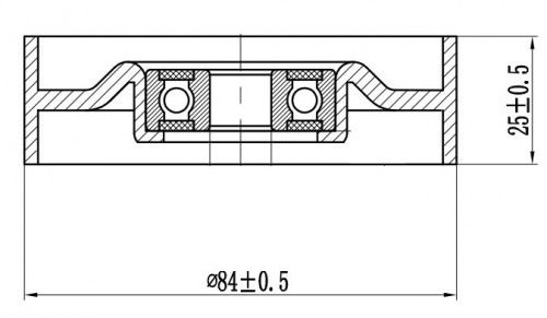 Ролик приводного ремня для автомобилей Nissan Almera N16 (00-) 1.5i/1.6i/1.8i (натяжной) ремня компрессора и генератора D=85