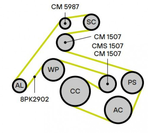 Ролик привод. ремня для автомобилей Mercedes C (W202) (93-)/C (W203) (00-) 2.4i/2.8i/3.2i/4.3i (только ролик)