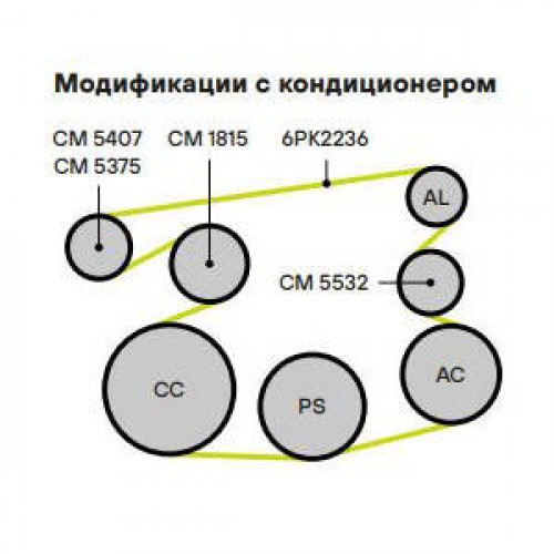 Ролик приводного ремня для автомобилей VW Transporter T4 (90-) 2.0i/2.5i/2.4d/2.5d (опорный) d90мм