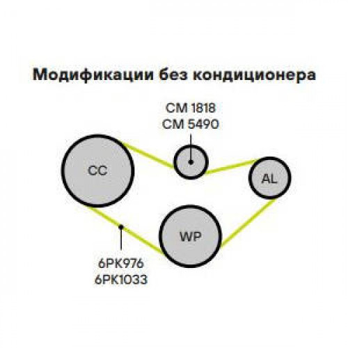 Ролик приводного ремня для автомобилей VW Golf III (91-) 1.6i/1.8i/2.0i [EA827] (натяжной)
