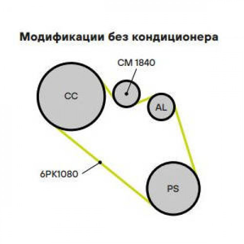 Ролик приводного ремня для автомобилей Skoda Octavia (96-)/VW Golf IV (97-) 1.4i/1.6i AC- (с натяжным механизмом) h=26