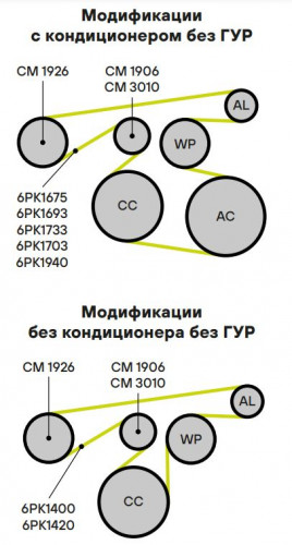 Ролик привод. ремня для автомобилей Toyota Corolla E120 (00-)/Avensis T250 (03-) 1.4i/1.6i/1.8i [4ZZ; 3ZZ; 1ZZ] (с натяжным механизмом) (CM 1906)