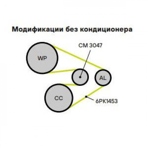 Ролик приводного ремня для автомобилей Skoda Fabia (07-)/Yeti (09-) 1.2HTP [EA111] (с натяжным механизмом)