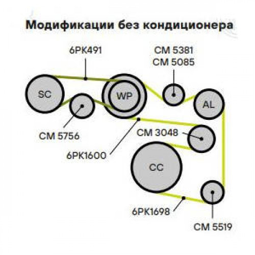 Ролик приводного ремня для автомобилей VW Golf VI (08-)/Tiguan (08-) 1.4TSi (с натяжным механизмом) нижний