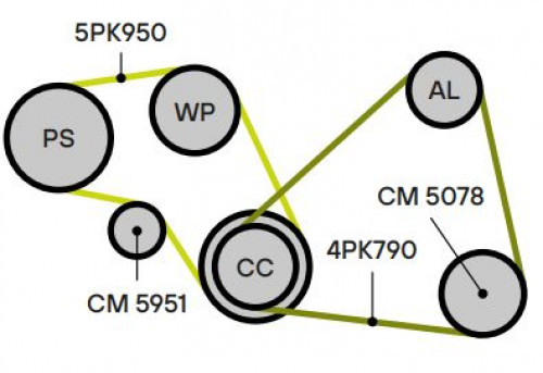 Ролик приводного ремня для автомобилей Toyota Carina E (92-)/Avensis (97-) 1.5i/1.6i/1.8i [A]/[E] (натяжной ролик кондиционера) (CM 5078)