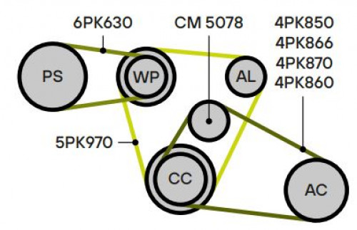 Ролик приводного ремня для автомобилей Toyota Carina E (92-)/Avensis (97-) 1.5i/1.6i/1.8i [A]/[E] (натяжной ролик кондиционера) (CM 5078)