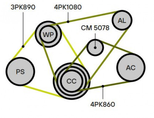 Ролик приводного ремня для автомобилей Toyota Carina E (92-)/Avensis (97-) 1.5i/1.6i/1.8i [A]/[E] (натяжной ролик кондиционера) (CM 5078)