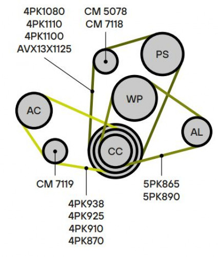 Ролик приводного ремня для автомобилей Toyota Carina E (92-)/Avensis (97-) 1.5i/1.6i/1.8i [A]/[E] (натяжной ролик кондиционера) (CM 5078)