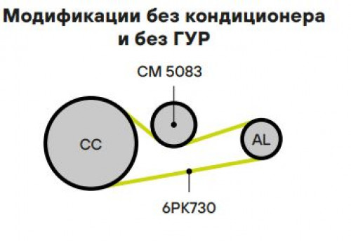 Ролик приводного ремня для автомобилей Peugeot 307 (00-) 1.4i/1.6i A/C+ без ГУР (натяжной) d=60