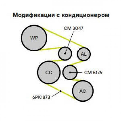 Ролик приводного ремня для автомобилей Skoda Fabia (07-)/Yeti (09-) 1.2HTP [EA111] (опорный) (CM 5176)