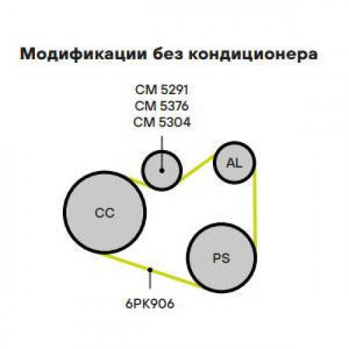 Ролик привод. ремня для автомобилей VW Golf IV (97-)/Skoda Octavia (96-) 1.9d (с натяж. мех.) (CM 5291)
