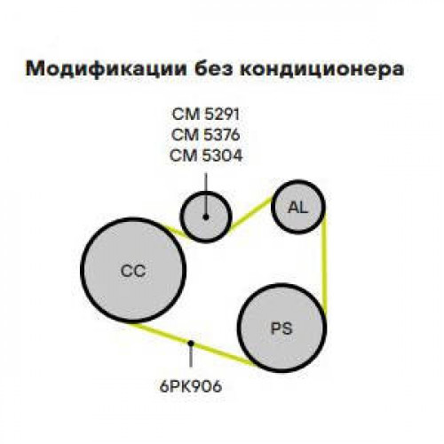 Ролик привод. ремня для автомобилей VW Golf IV (97-)/Skoda Octavia (96-) 1.9d (только ролик натяжителя) (CM 5304)
