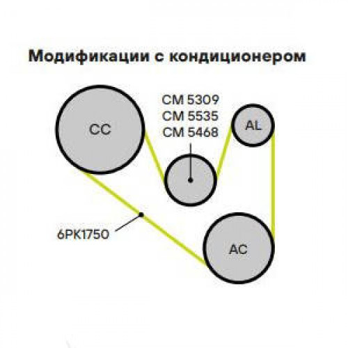 Ролик привод. ремня для автомобилей Skoda Fabia (99-) 1.0i/1.4i (натяжителя с кронштейном) (CM 5309)