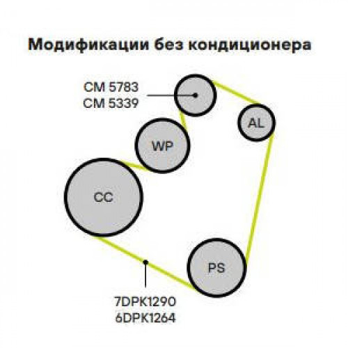 Ролик привод. ремня для автомобилей VW Golf IV (97-)/Passat B5 (96-)/Sharan (95-) 2.3i/2.8i/3.2i (с натяж. мех.) (CM 5339)