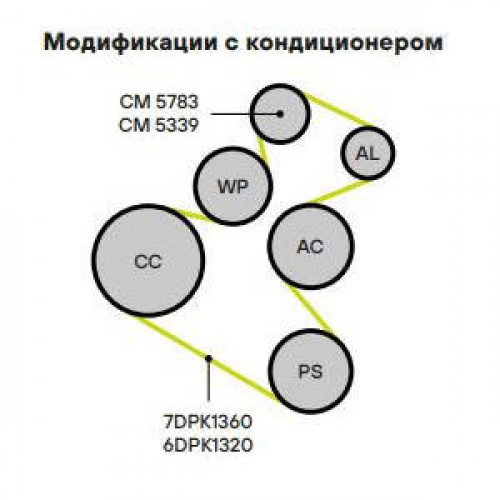 Ролик привод. ремня для автомобилей VW Golf IV (97-)/Passat B5 (96-)/Sharan (95-) 2.3i/2.8i/3.2i (с натяж. мех.) (CM 5339)