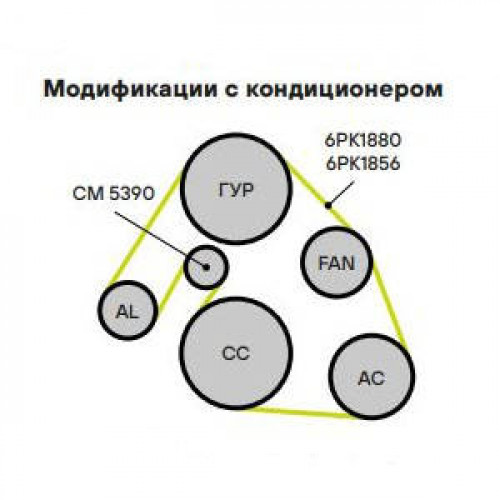 Ролик приводного ремня для автомобилей Audi A6 (97-) 2.4i/2.7i/2.8i (с натяжным механизмом)