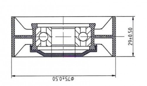 Ролик приводного ремня для автомобилей VW Crafter (06-) 2.5d (опорный) d75мм