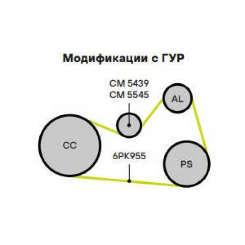Ролик приводного ремня для автомобилей Skoda Fabia (99-) 1.4d (с натяжным механизмом)