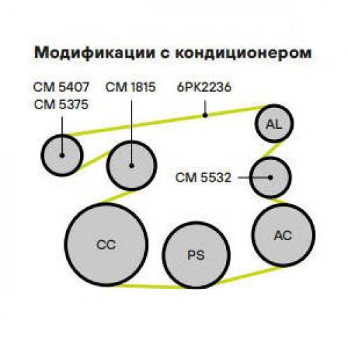 Ролик приводного ремня для автомобилей VW Transporter T4 (90-) 2.0i/2.4i/2.5i/2.4d/2.5d опорный 78мм
