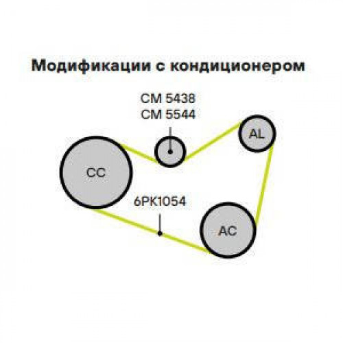 Ролик привод. ремня для автомобилей VW Golf V (03-) 2.0TFSi (только ролик натяжителя) (CM 5544)