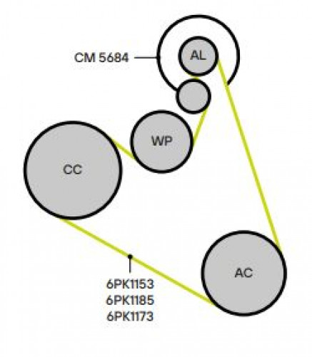 Ролик приводного ремня для автомобилей BMW X5 G05 (18-)/3 G20 (18-) 2.0d/3.0d [B47; B57] (с натяжным механизмом)