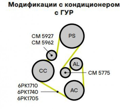 Ролик приводного ремня для автомобилей Peugeot 307 (00-) 1.4d/1.6d (с натяжным механизмом) d55