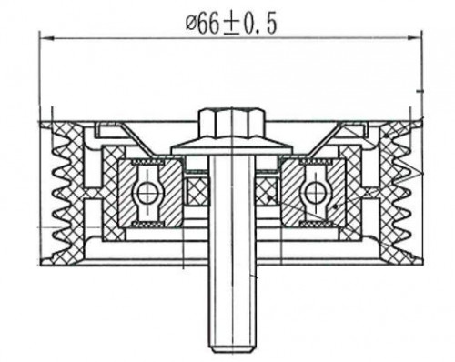 Ролик приводного ремня для автомобилей Mercedes S (W222) (13-)/GL (X166) (12-) 4.7i/5.5i (опорный) ребристый d67