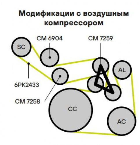 Ролик приводного ремня для автомобилей Volvo XC90 (15-) 2.0T Twin Turbo (опорный) одинарный