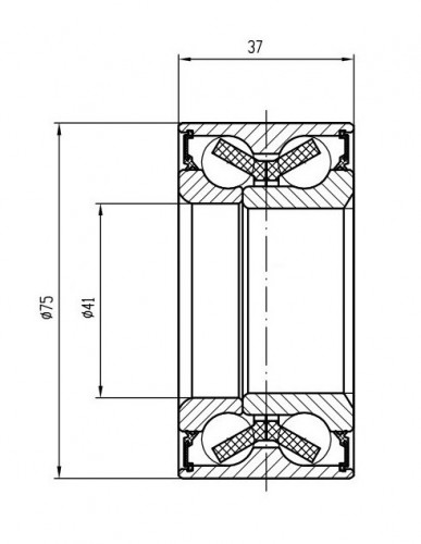 Подшипник ступицы передней для автомобиля VW Passat B5 (96-) 75мм
