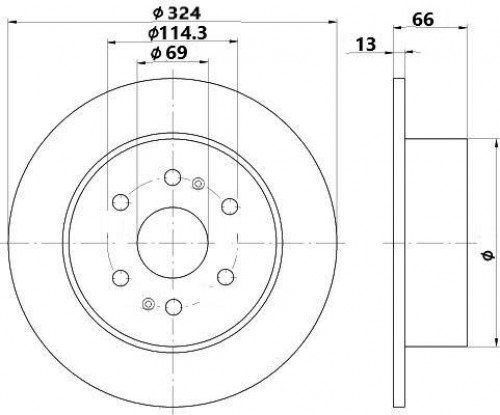 Диски тормозные для автомобилей Kia Mohave (07-) задний d=324