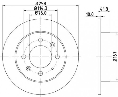 Диски тормозные для автомобилей Kia Cerato (04-) / Spectra (04-) задний d=258