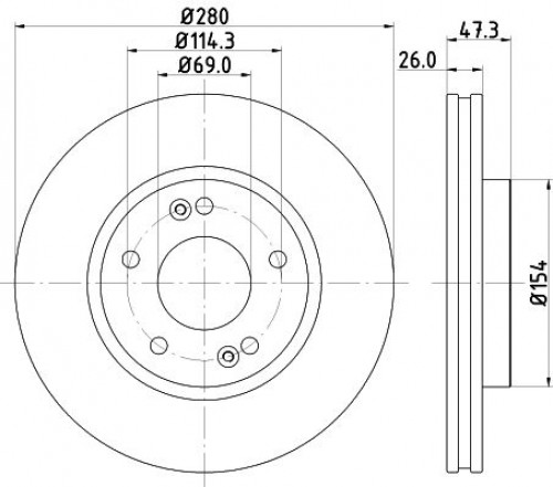 Диски тормозные для автомобилей CEED (07-) / Cerato (09-) / Hyundai i30 (07-) передний d=280