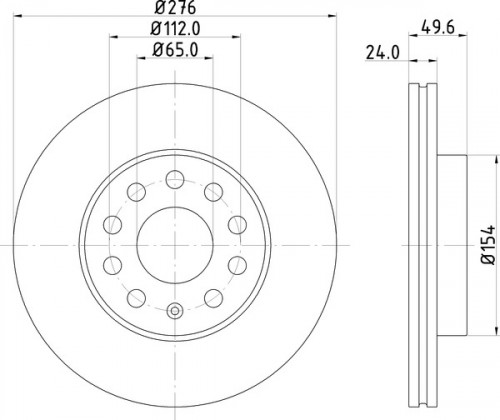 Диски тормозные для автомобилей Skoda Octavia A7 (13-) / VW Jetta (11-) передний d=276