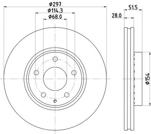 Диски тормозные для автомобилей Mazda CX-5 (12-) / (17-) / 6 (12-) передний d=297 окрашенный