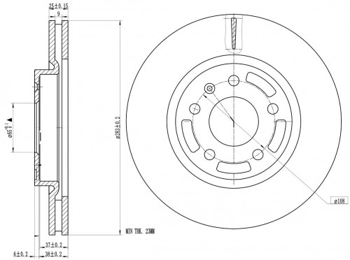 Диски тормозные для автомобилей Chery M11 (08-) передний d=283
