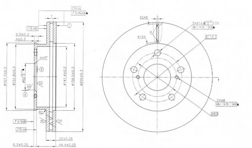 Диски тормозные для автомобилей Toyota Mark II X90 (92-) / X100 (96-) передний d=255