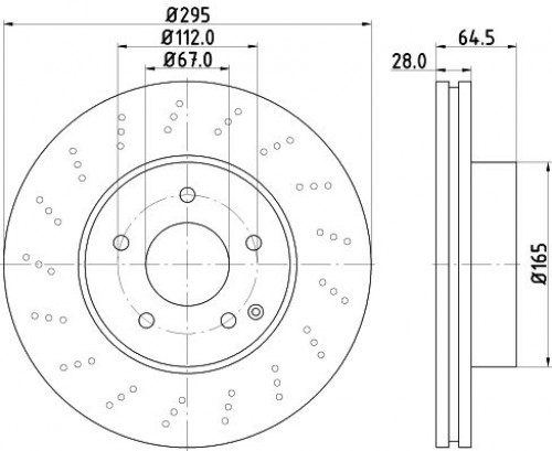 Диски тормозные для автомобилей Mercedes C (W204) (07-) передний d=295 (для автомобилей с AMG пакетом)